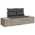 vidaXL Ensemble de canapé de jardin 8 pièces avec coussins Gris clair Poly rotin