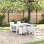 vidaXL Ensemble de Salle à Manger de Jardin de 5 Pièces avec Coussins Blanc Poly Rotin