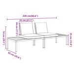 vidaXL Salon de jardin 2 Pièces avec coussins noir aluminium