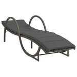 vidaXL Chaises longues lot de 2 avec coussins gris résine tressée