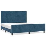 vidaXL Cadre de lit avec tête de lit Bleu foncé 160x200 cm Velours