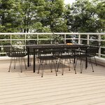 vidaXL Ensemble à manger de jardin 9 Pièces Noir Résine tressée