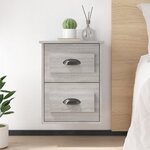vidaXL Tables de chevet murales 2 Pièces sonoma gris 41 5x36x53 cm