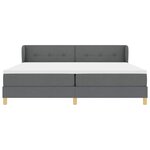 vidaXL Lit à Ressorts avec Matelas Crème 90x200 cm Tissu Gris foncé
