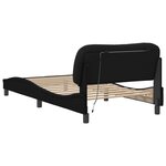 vidaXL Cadre de lit sans matelas Hvar noir 100x200 cm tissu