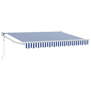 vidaXL Auvent rétractable électrique Bleu et Blanc 2 5 x 2 m