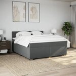 vidaXL Sommier à lattes de lit avec matelas Gris foncé 180x200cm Tissu