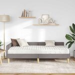 vidaXL Cadre de lit d'angle avec matelas 2 pc Taupe 90 x 190 cm tissu