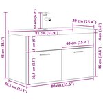 vidaXL Armoire lavabo de salle de bain avec bassin intégré et robinet
