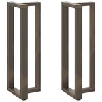 vidaXL Pieds de table de bar en forme de T  2 pièces  noir  50 x 35 x (110-111) cm  acier