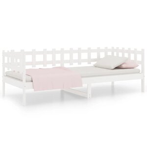 vidaXL Lit de jour sans matelas blanc 90x200 cm bois de pin massif