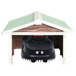 vidaXL Garage de tondeuse à gazon 72x87x50 cm Moka et blanc Sapin