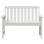 vidaXL Banc de jardin avec coussin Blanc 120 x 59 x 88cm Plastique