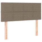 vidaXL Sommier à lattes de lit avec matelas LED Taupe 100x200 cm Tissu