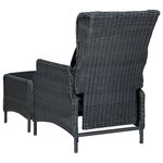 vidaXL Chaise inclinable de jardin tabouret résine tressée gris foncé