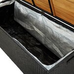 vidaXL Banc de rangement de jardin 120 cm Résine tressée Noir
