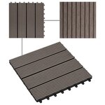 vidaXL Carreau de terrasse 11 Pièces WPC 30 x 30 cm 1 m² Marron foncé