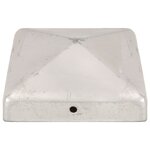 vidaXL Bouchons de poteau de clôture 6 Pièces Métal galvanisé 91x91 mm