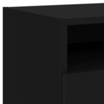 vidaXL Table de chevet avec lumières LED noir 40x39x37 cm