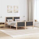 vidaXL Cadre de lit Gris foncé 150 x 200 cm Pin massif