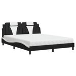 vidaXL Lit avec matelas noir et blanc 160x200 cm similicuir