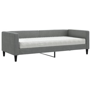 vidaXL Lit de jour avec matelas gris foncé 80x200 cm tissu