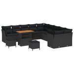 vidaXL Ensemble de canapé de jardin 13 Pièces Noir 90 x 55 x 71 cm