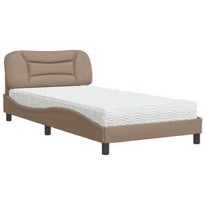 vidaXL Lit avec matelas Hvar cappuccino 100x200 cm similicuir