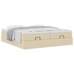 VidaXL Cadre de lit ottoman avec matelas crème 180x200 cm tissu