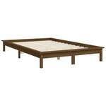 vidaXL Cadre de lit Marron miel 140x190 cm Bois de pin massif