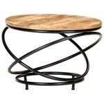 vidaXL Table basse Noir 60x60x40 cm Bois massif de manguier brut