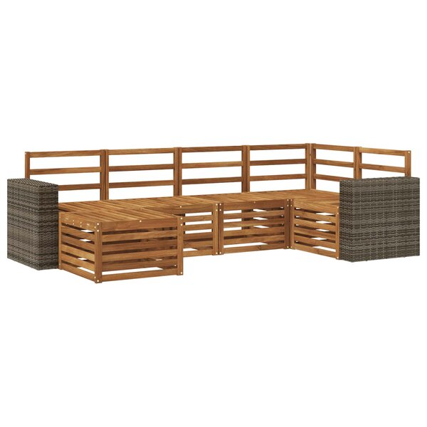 vidaXL Ensemble de canapés d'extérieur 6 pc Naturel Polyester