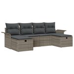 vidaXL Ensemble de canapé de jardin 6 pièces avec coussins Gris Rotin synthétique