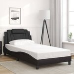 vidaXL Cadre de lit Viana sans matelas noir 100x200 cm similicuir