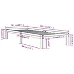 vidaXL Cadre de lit bois massif 75x190 cm petit simple