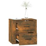 vidaXL Table de chevet murale Chêne fumé 50x36x47 cm