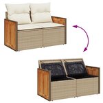 vidaXL Salon de jardin avec coussins 5 Pièces beige résine tressée