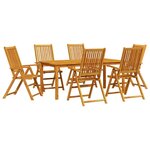 vidaXL Ensemble de salle à manger pour jardin 7 Pièces Marron