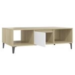 vidaXL Table basse blanc chêne sonoma 103 5x60x35 cm bois d'ingénierie