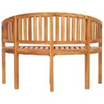 vidaXL Banc de jardin en forme de banane 120 cm Teck solide