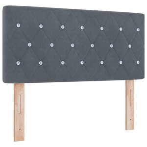 vidaXL Tête de lit LED avec bandes LED Gris foncé 90 cm Velours