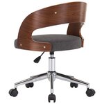 vidaXL Chaise pivotante de bureau Gris Bois courbé et tissu