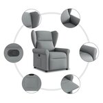 vidaXL Fauteuil inclinable Gris clair Tissu