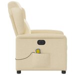 vidaXL Fauteuil inclinable de massage électrique crème tissu