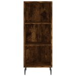 vidaXL Buffet haut Chêne fumé 34 5x34x180 cm Bois d'ingénierie