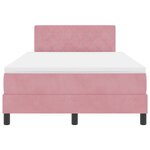 vidaXL Lit à ressort avec matelas & LED rose 120x190 cm en velours