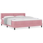Lit avec sommier et matelas vidaXL Rose 180x200 cm Velours