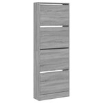 vidaXL Armoire à chaussures sonoma gris 60x21x163 5 cm bois ingénierie