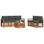 vidaXL Ensemble de canapés d'extérieur 6 pc Naturel et Anthracite