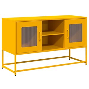 vidaXL Meuble TV jaune moutarde 100 5x39x60 5 cm acier